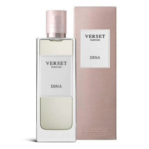 Parfümflasche und Verpackung von Verset Parfums mit der Aufschrift Dina.