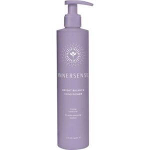 Lila Flasche mit Aufschrift "Innersense Bright Balance Conditioner".