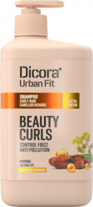 Flasche Dicora Urban Fit Shampoo für lockiges Haar mit Moringa und Keratin.