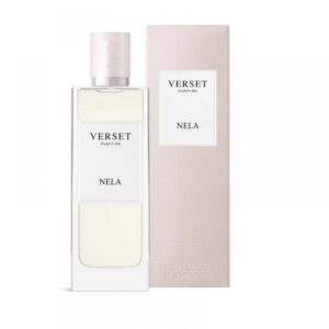 Parfumflasche und Verpackung von Verset Nela ausgestellt.