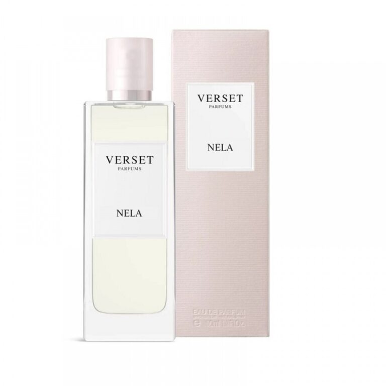 Parfumflasche und Verpackung von Verset Nela ausgestellt.