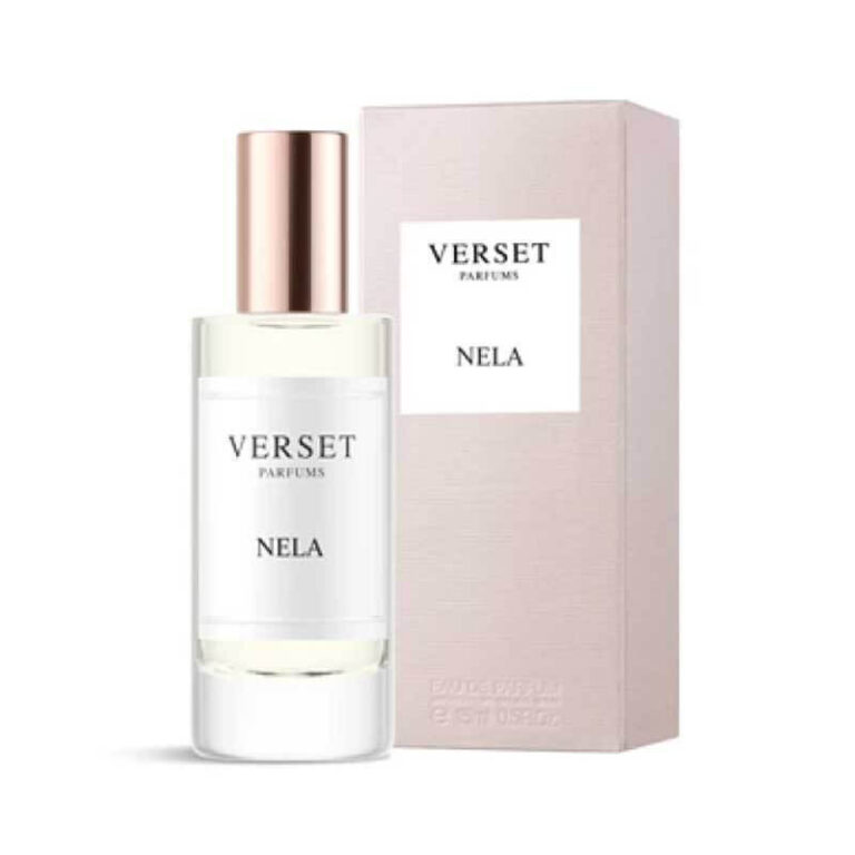 Eine Parfümflasche mit passender Verpackung im minimalistischen Design.