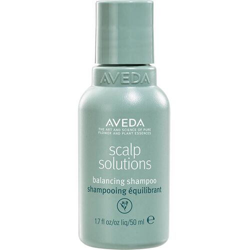 Grüne Shampoo-Flasche mit Aveda Scalp Solutions Aufschrift.