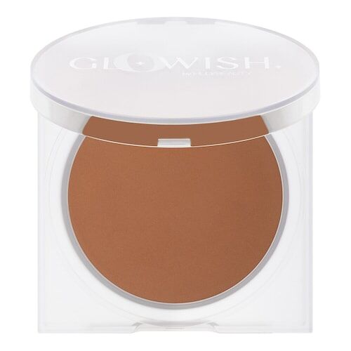 Transparente Kunststoffverpackung mit braunem Kosmetikbronzer darin. Transparente Kunststoffverpackung mit braunem Kosmetikbronzer darin.