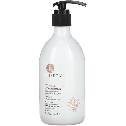 Weiße Pumpflasche mit Luseta Tangle Free Conditioner-Label. Weiße Pumpflasche mit Luseta Tangle Free Conditioner-Label.
