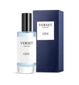 Flasche und Verpackung eines Parfüms der Marke Verset mit der Aufschrift CEN.