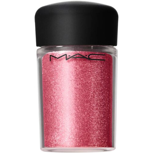Rosa Glitzerpigment in transparenter Dose mit schwarzem Deckel.