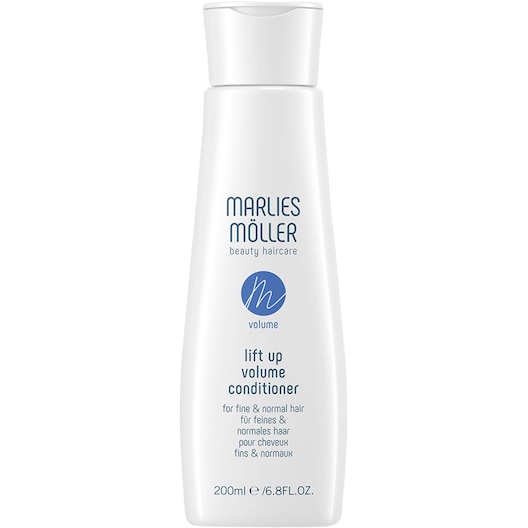 Weiße Flasche Haarspülung von Marlies Möller für feines, normales Haar.