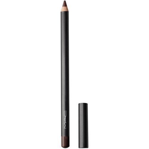 Schwarzer Kajalstift mit abgenommener Kappe auf weißem Hintergrund.