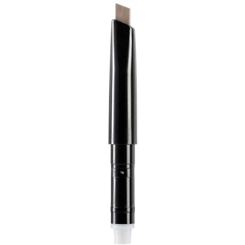 Schwarzer Make-up-Pinsel mit abgeschrägter Spitze auf weißem Hintergrund.