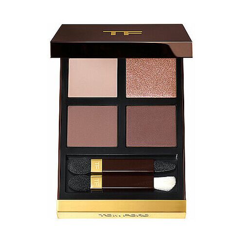 Lidschatten-Palette mit vier Farbtönen und zwei Applikatoren.