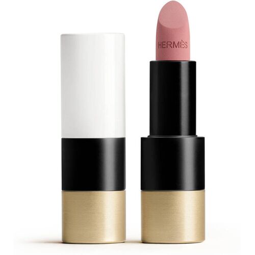 Offener Hermès-Lippenstift mit schwarzer und goldener Hülse. Offener Hermès-Lippenstift mit schwarzer und goldener Hülse.