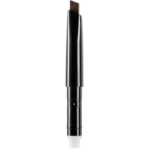 Schwarzer Make-up-Pinsel mit abgeschrägtem Ende, vertikal positioniert.