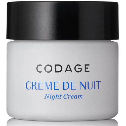 Weiße Creme-Dose mit schwarzem Deckel und blauer Schrift.
