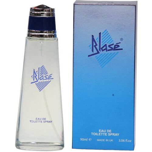 Parfumflasche und Schachtel mit blauem Design und Blåse-Aufschrift. Parfumflasche und Schachtel mit blauem Design und Blåse-Aufschrift.