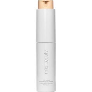 Weiße Zapfpumpe mit goldenem Kopf, Markenname RMS Beauty vorne