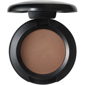 Runde Lidschattenpalette in einem schwarzen Gehäuse mit brauner Farbe