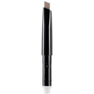 Schwarzer Make-up-Pinsel mit abgeschrägter Spitze auf weißem Hintergrund.
