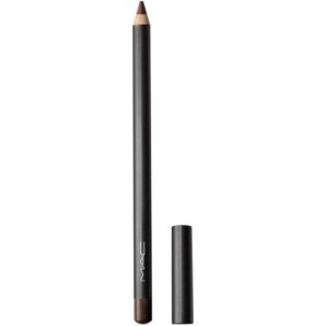 Schwarzer Kajalstift mit abgenommener Kappe auf weißem Hintergrund.