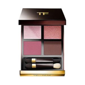 Vierfarbige Lidschatten-Palette mit zwei Applikatoren darunter.