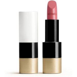 Offener und geschlossener Hermès Lippenstift in Schwarz, Weiß und Goldton.