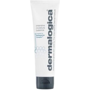 Weiße Tube Dermalogica Feuchtigkeitscreme mit schwarzem Verschluss und blauer Beschriftung.