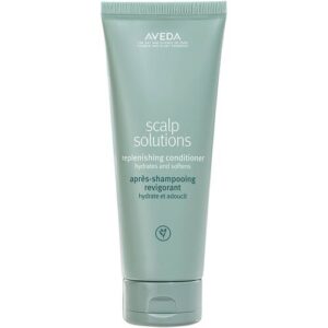 Grünes Conditioner-Tube von Aveda mit Aufschrift "scalp solutions replenishing conditioner".