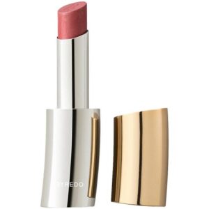 Offener rosa Lippenstift mit silberner und goldener Hülle