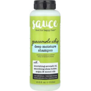 Flasche von Guacamole Whip Deep Moisture Shampoo mit grüner Verpackung.
