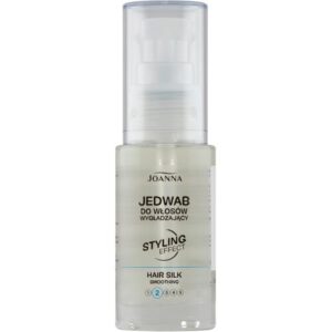 Flasche Haarserum mit Pumpverschluss und klarer Flüssigkeit.
