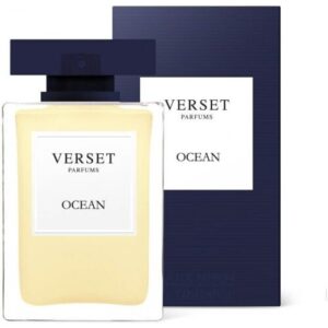 Parfumflasche Ocean von Verset vor passender Verpackung mit schlichtem Design.