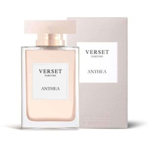 Eine Parfumflasche von Verset Anthea vor ihrer Verpackung.