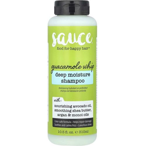 Flasche von Guacamole Whip Deep Moisture Shampoo mit grüner Verpackung. Flasche von Guacamole Whip Deep Moisture Shampoo mit grüner Verpackung.